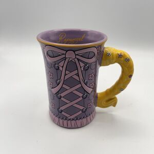 Disney Parks Ceramic Mug Tangled Princess Rapunzel Purple Dress Hair Corset Bow